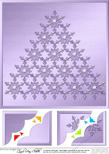 8 x 8 Xmas Snowflake Tree Scalloped corner Topper