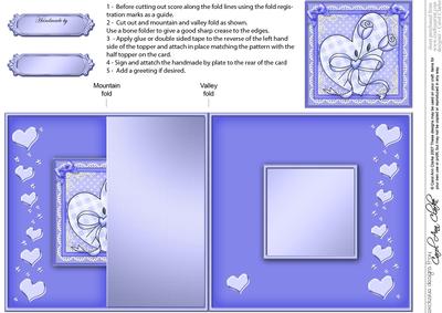 Romantic Love Heart - No-Hole Fold Back Card