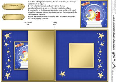 Xmas Cat Snowglobe No-hole Fold Back Card