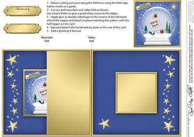Xmas Robins Snowglobe No-hole Fold Back Card