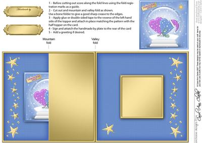 Love Hearts Snowglobe No-hole Fold Back Card