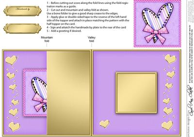 Funky Hearts No-hole Fold Back Card