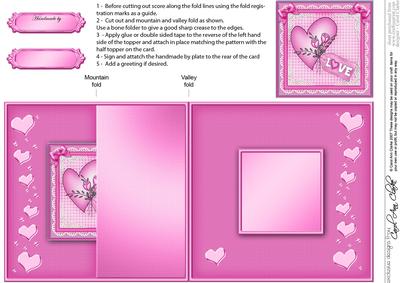 Romantic Love Heart - No-Hole Fold Back Card