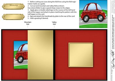 Funky Graffiti Car - No-Hole Fold Back Card