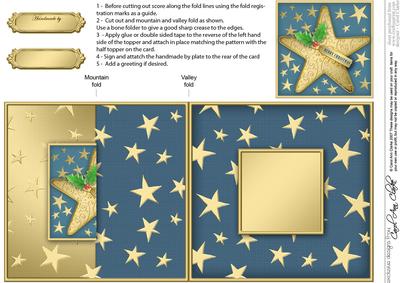 Christmas Stars No-Hole Fold Back Card