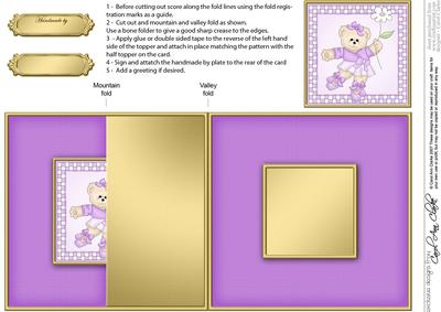 Ballerina Teddy No-hole Fold Back Card
