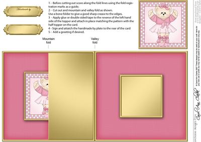 Ballerina Teddy No-hole Fold Back Card