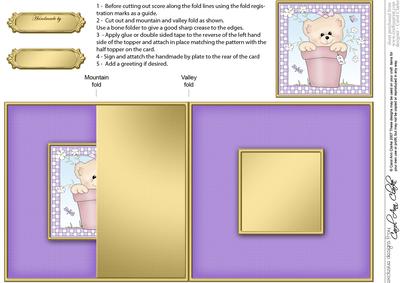 Flowerpot Ted No-hole Fold Back Card