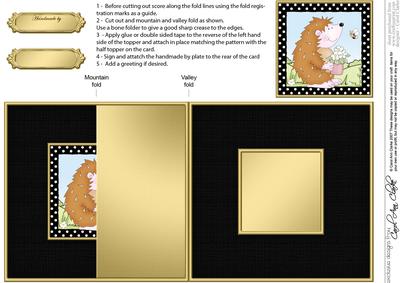 Cute Hedgehog No-hole Fold Back Card