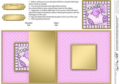Baby Bootee No-hole Fold Back Card