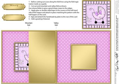 Baby Pram No-hole Fold Back Card