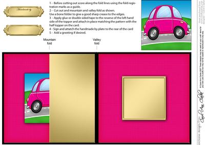Funky Car No-hole Fold Back Card