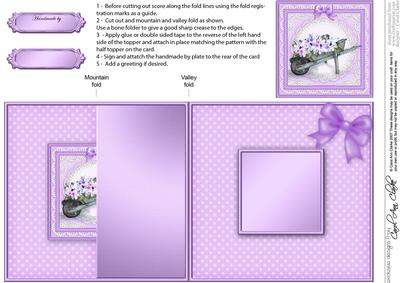 Flower Filled Wheelbarrow No-hole Fold Back Card