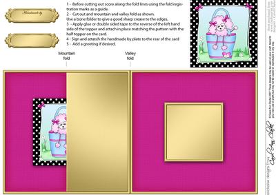 Cute Poodle No-hole Fold Back Card