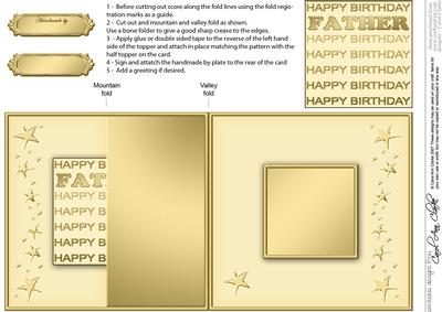 Birthday Father No-hole Fold Back Card
