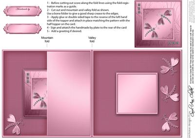 Diamante Dragonflies No-hole Fold Back Card