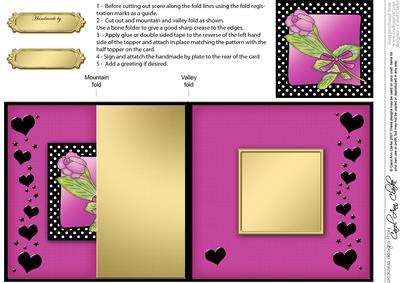 Single Rose No-hole Fold Back Card
