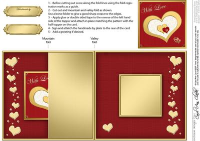 Elegant Hearts No-hole Fold Back Card
