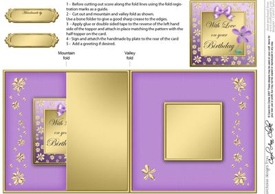 Floral Eloegance Birthday No-hole Fold Back Card
