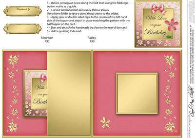 Floral Elegance Birthday No-hole Fold Back Card