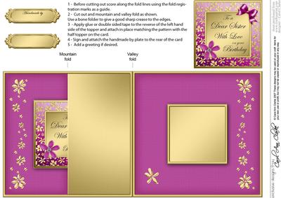 Birthday Sister No-hole Fold Back Card