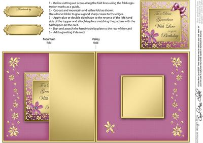 Birthday Grandma No-hole Fold Back Card