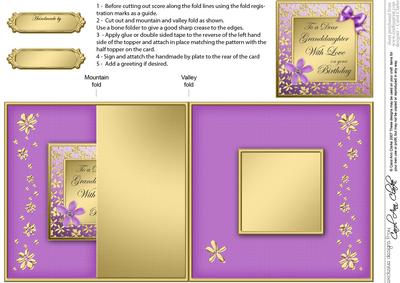 Birthday Granddaughter No-hole Fold Back Card