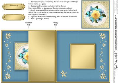 Flowers and Pearls No-hole Fold Back Card