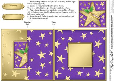 Christmas Stars No-Hole Fold Back Card
