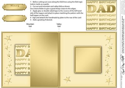 Birthday Dad No-hole Fold Back Card