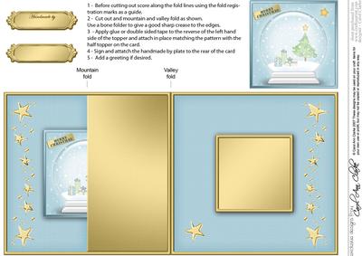 Xmas Tree Snowglobe No-hole Fold Back Card
