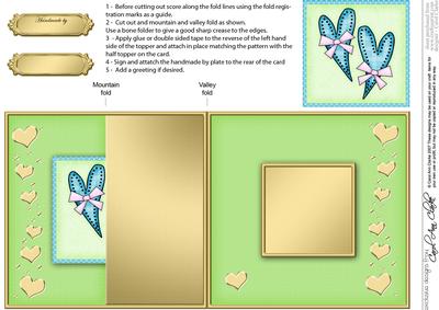Funky Hearts No-hole Fold Back Card