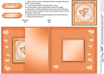 Love Heart No-hole Fold Back Card