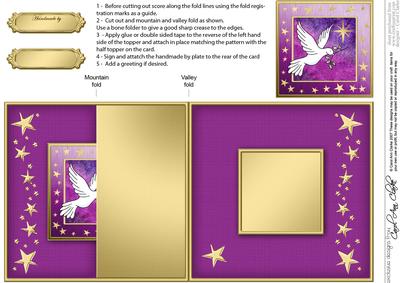 Christmas Dove No-Hole Fold Back Card