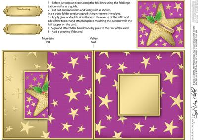 Christmas Stars No-Hole Fold Back Card