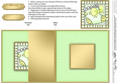 Baby Bootee No-hole Fold Back Card