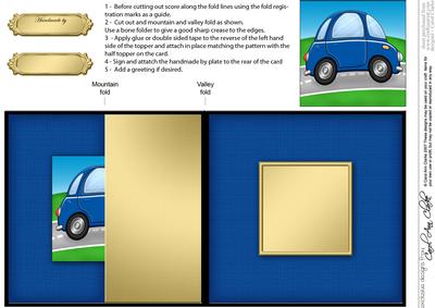 Funky Car No-hole Fold Back Card