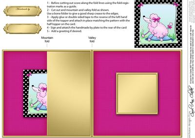 Cute Poodle No-hole Fold Back Card