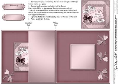Daisies on Metallic Lace No-hole Fold Back Card