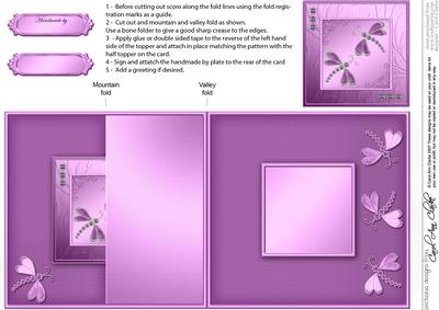 Diamante Dragonflies No-hole Fold Back Card