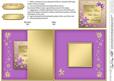 Birthday Mum Floral No-hole Fold Back Card