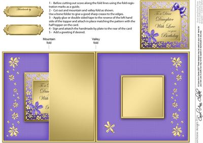 Birthday Daughter Floral No-hole Fold Back Card