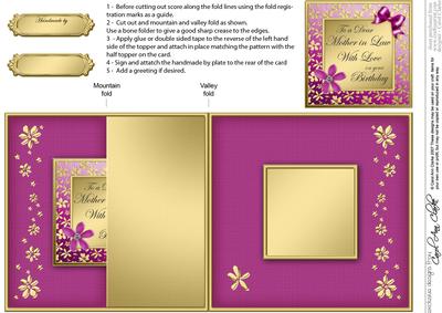 Birthday Mother in Law Floral No-hole Fold Back Card