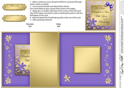 Birthday Daughter in Law Floral No-hole Fold Back Card