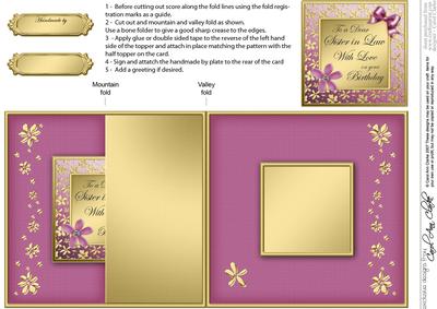Birthday Sister in Law Floral No-hole Fold Back Card