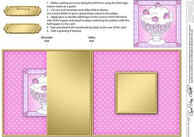 Sweet treats Strawberries and Cream - No-hole Fold Back Card