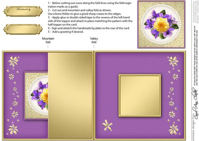 Flowers and Pearls No-hole Fold Back Card