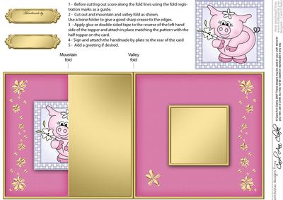 Princess Piggywig No-hole Fold Back Card
