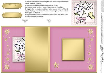 Flowers and Butterfly No-hole Fold Back Card