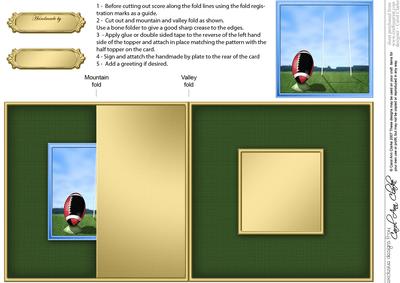 Rugby No-hole Fold Back Card